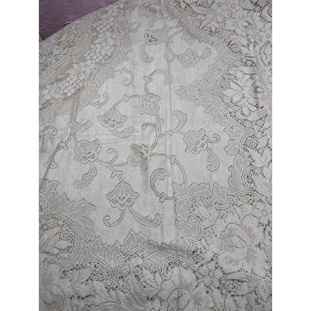 Vintage Quaker Gala Lace Tablecloth 72x90 Ecru Egyptian Festival Rectangle 4436 - Picture 3 of 5